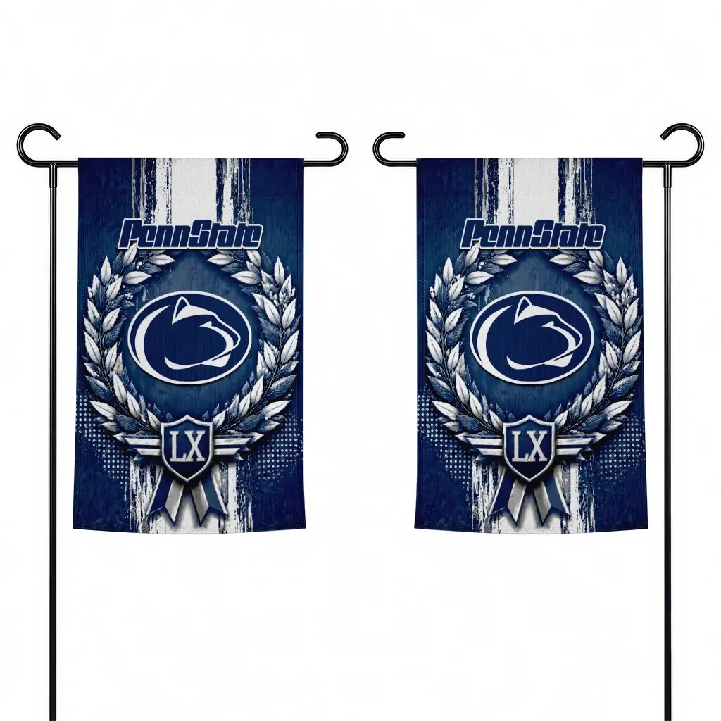 Penn State Nittany Lions Garden Flag Personalized Laurel Wreath Blue Fashion Forward Penn State Nittany Lions Garden Flag Personalized Laurel Wreath Blue Fashion Forward