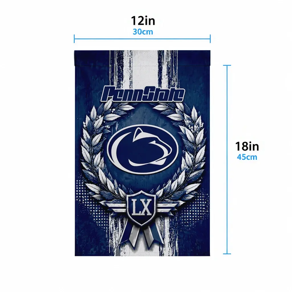 Penn State Nittany Lions Garden Flag Personalized Laurel Wreath Blue High Quality Penn State Nittany Lions Garden Flag Personalized Laurel Wreath Blue High Quality