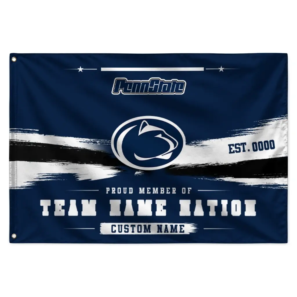 Penn State Nittany Lions House Flag Custom Brushed Streaks Blue Best Selling Penn State Nittany Lions House Flag Custom Brushed Streaks Blue Best Selling