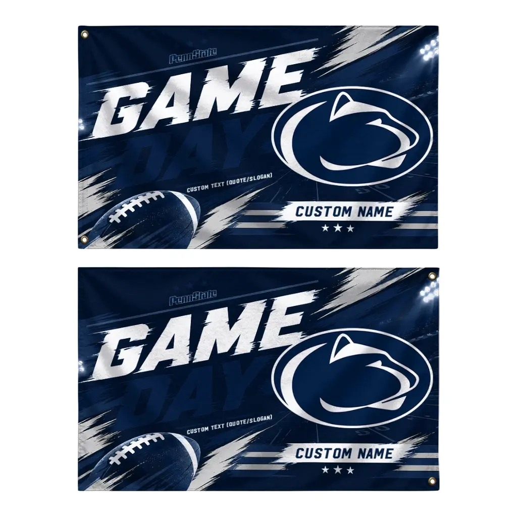 Penn State Nittany Lions House Flag Customized Action Streaks Blue Fashion Forward Penn State Nittany Lions House Flag Customized Action Streaks Blue Fashion Forward