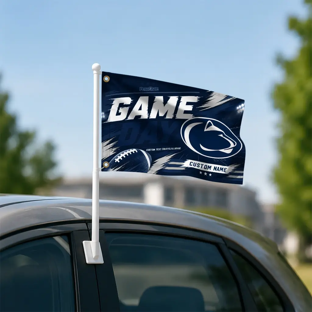 Penn State Nittany Lions House Flag Customized Action Streaks Blue Latest Model Penn State Nittany Lions House Flag Customized Action Streaks Blue Latest Model