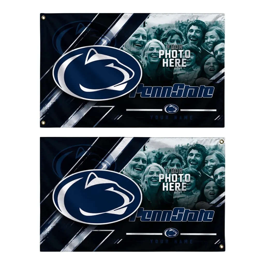 Penn State Nittany Lions House Flag Customized Diagonal Stripes Blue Fashion Forward Penn State Nittany Lions House Flag Customized Diagonal Stripes Blue Fashion Forward