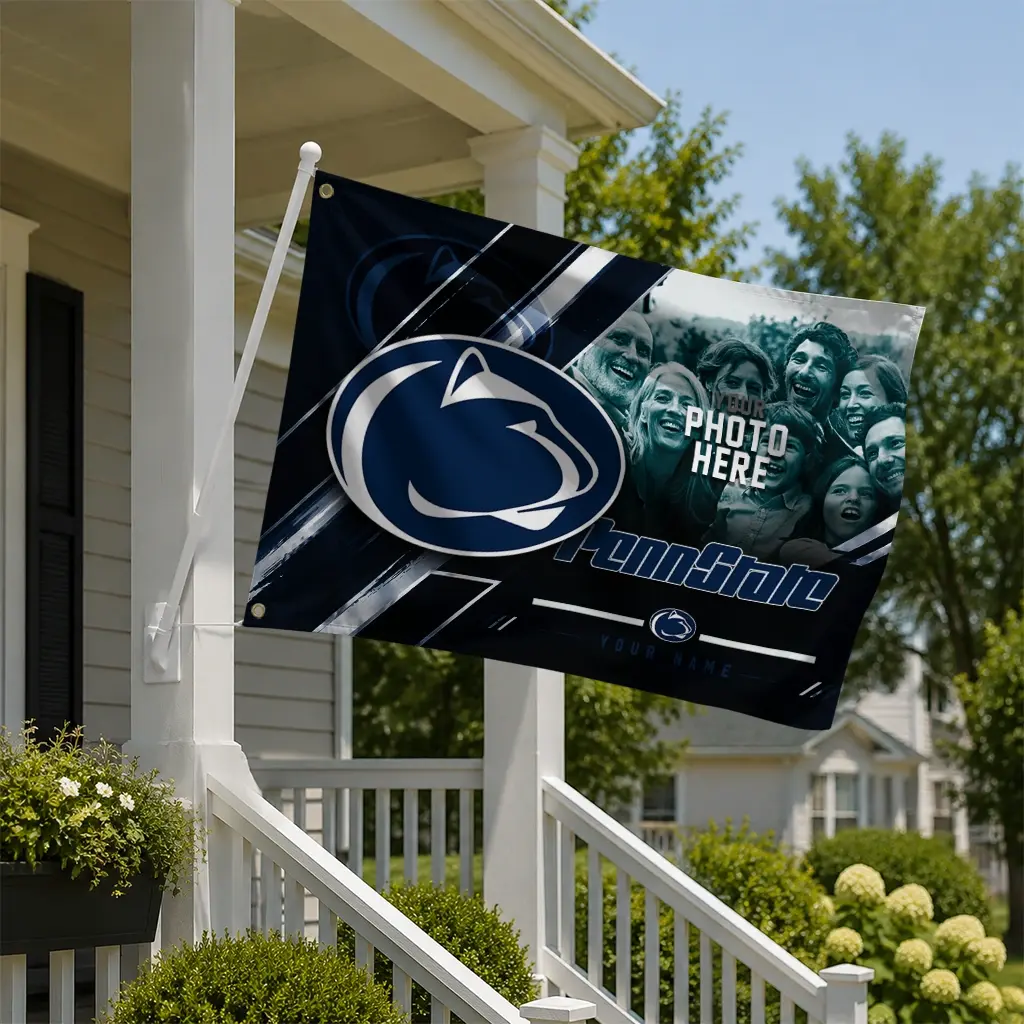 Penn State Nittany Lions House Flag Customized Diagonal Stripes Blue New Arrival Penn State Nittany Lions House Flag Customized Diagonal Stripes Blue New Arrival