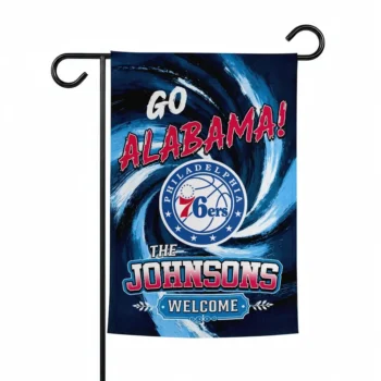 Philadelphia 76ers Garden Flag Custom Swirl Vortex Blue Best Selling