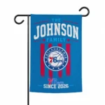 Philadelphia 76ers Garden Flag Customized Distressed Stripes Blue Best Selling