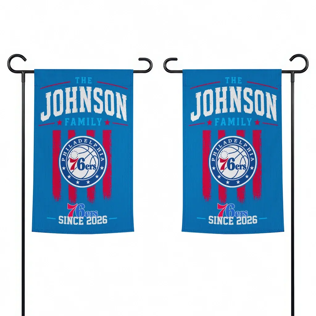 Philadelphia 76ers Garden Flag Customized Distressed Stripes Blue Fashion Forward Philadelphia 76ers Garden Flag Customized Distressed Stripes Blue Fashion Forward