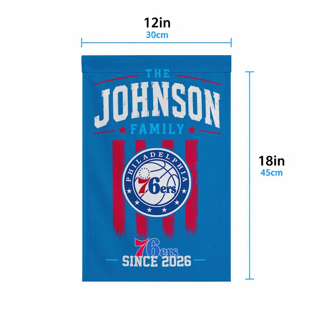 Philadelphia 76ers Garden Flag Customized Distressed Stripes Blue High Quality Philadelphia 76ers Garden Flag Customized Distressed Stripes Blue High Quality