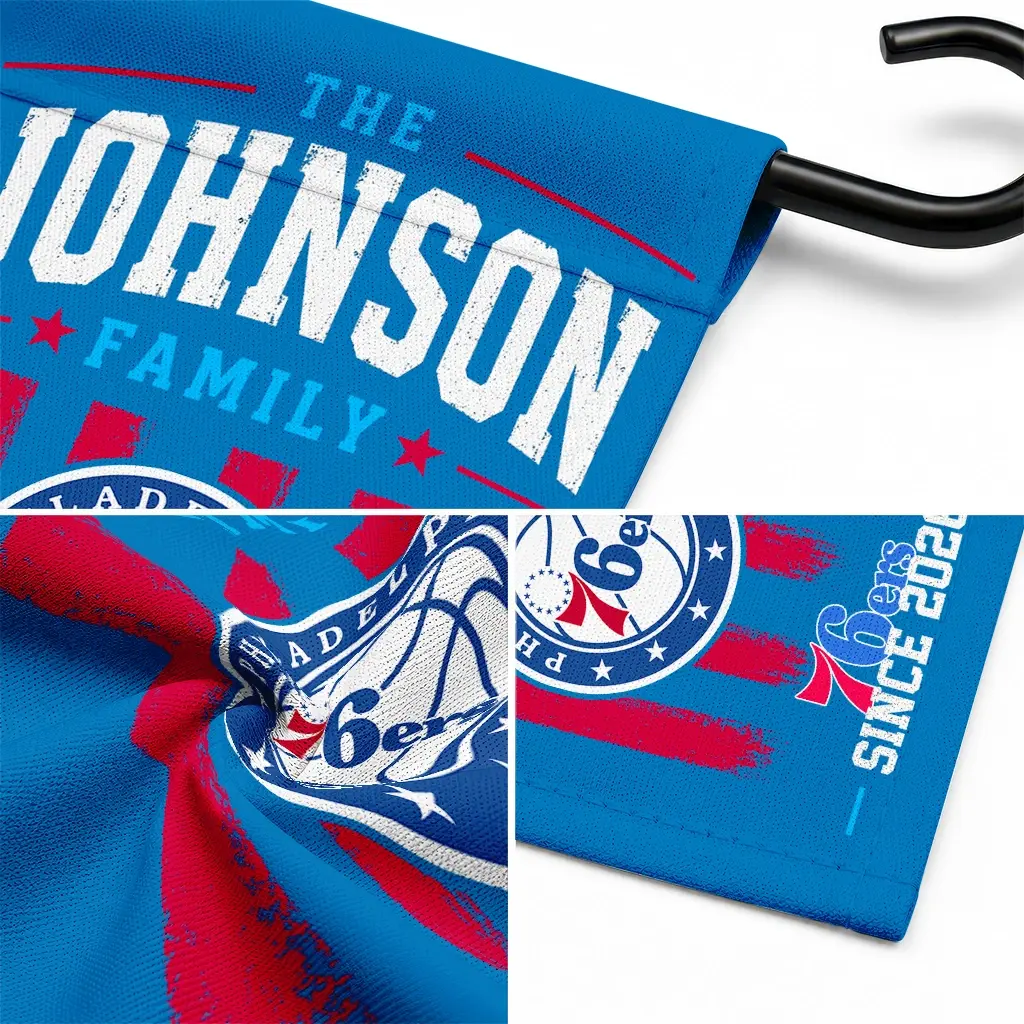 Philadelphia 76ers Garden Flag Customized Distressed Stripes Blue Latest Model Philadelphia 76ers Garden Flag Customized Distressed Stripes Blue Latest Model