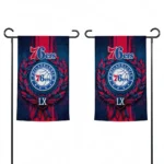 Philadelphia 76ers Garden Flag Customized Laurel Wreath Blue Best Selling