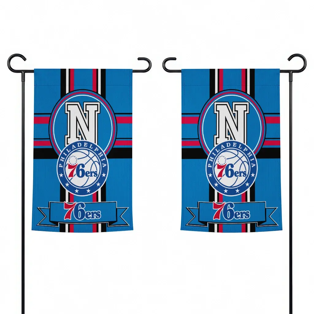 Philadelphia 76ers Garden Flag Personalized Circle Medallion Blue Fashion Forward Philadelphia 76ers Garden Flag Personalized Circle Medallion Blue Fashion Forward