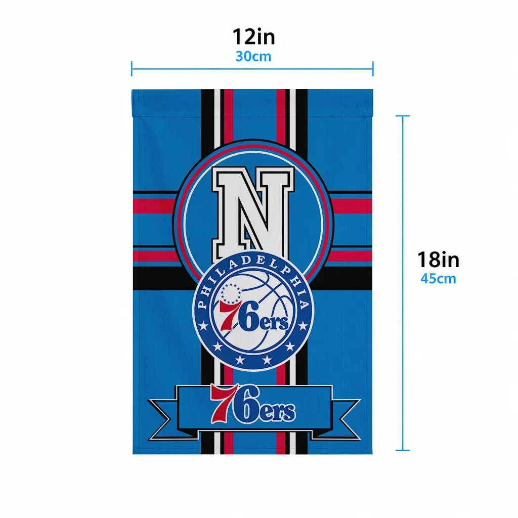 Philadelphia 76ers Garden Flag Personalized Circle Medallion Blue High Quality Philadelphia 76ers Garden Flag Personalized Circle Medallion Blue High Quality