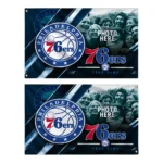 Philadelphia 76ers House Flag Custom Diagonal Stripes Blue Best Selling