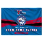 Philadelphia 76ers House Flag Personalized Brushed Streaks Blue Best Selling