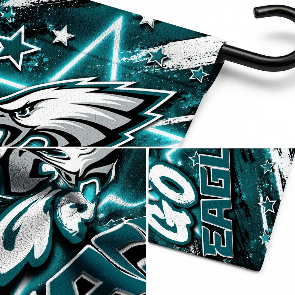 Philadelphia Eagles Garden Flag Customized Glowing Star Green Latest Model Philadelphia Eagles Garden Flag Customized Glowing Star Green Latest Model