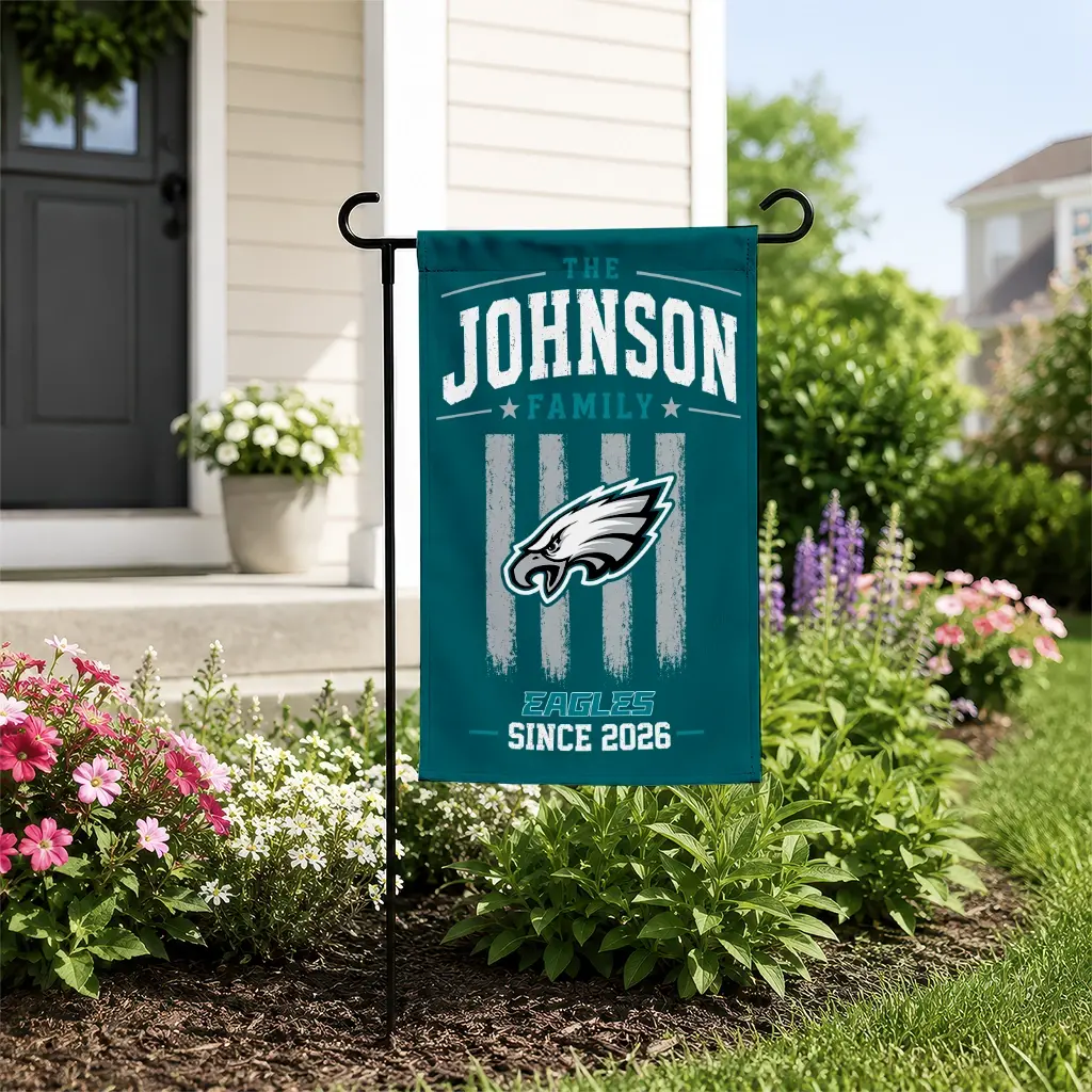 Philadelphia Eagles Garden Flag Personalized Distressed Stripes Green New Arrival Philadelphia Eagles Garden Flag Personalized Distressed Stripes Green New Arrival