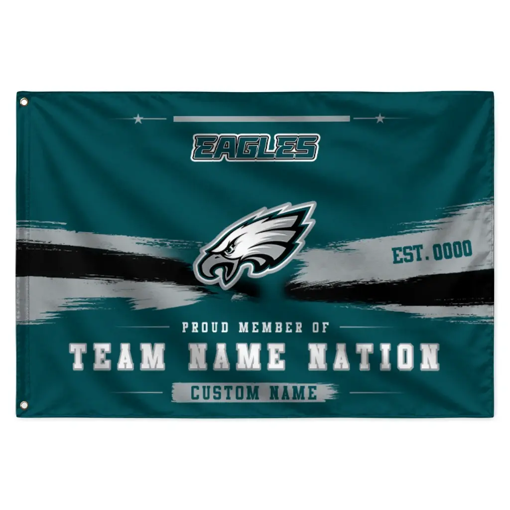 Philadelphia Eagles House Flag Custom Brushed Streaks Green Best Selling Philadelphia Eagles House Flag Custom Brushed Streaks Green Best Selling