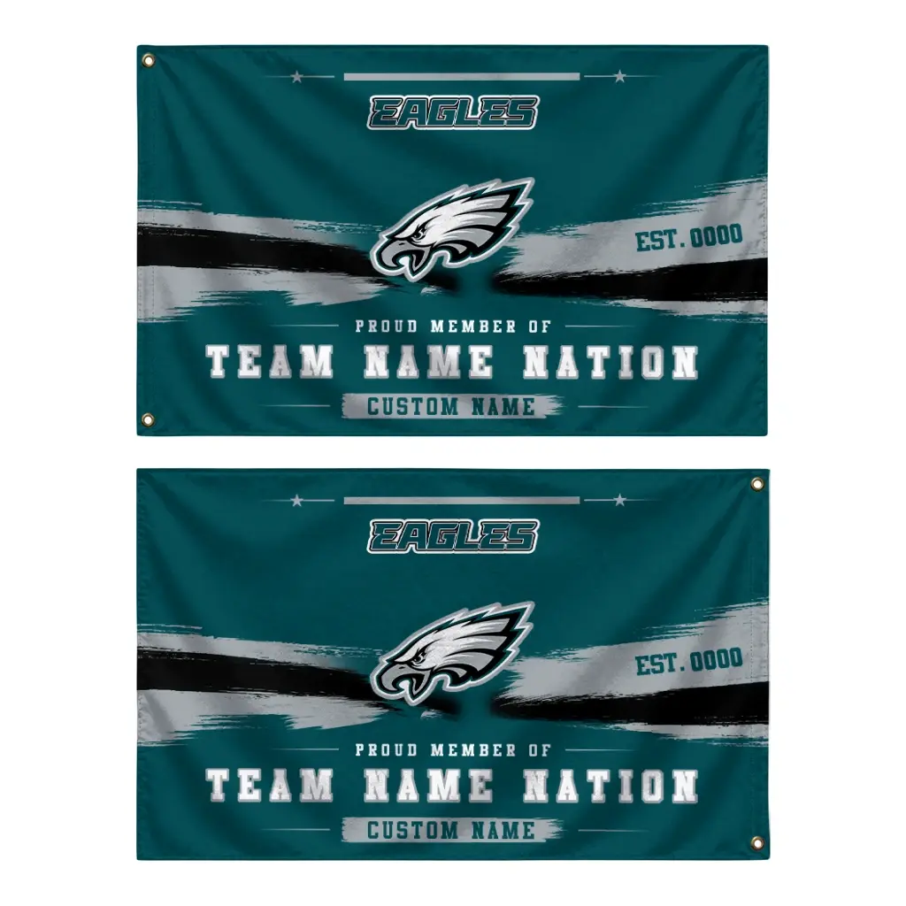Philadelphia Eagles House Flag Custom Brushed Streaks Green Fashion Forward Philadelphia Eagles House Flag Custom Brushed Streaks Green Fashion Forward