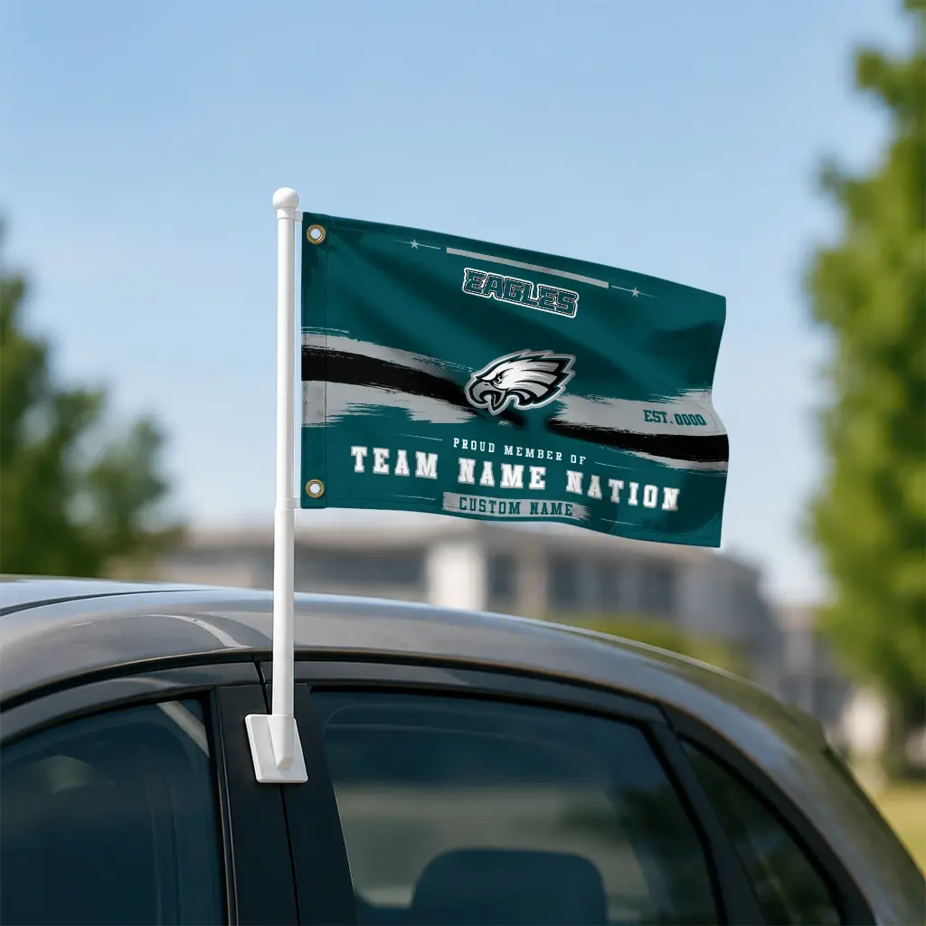 Philadelphia Eagles House Flag Custom Brushed Streaks Green Latest Model Philadelphia Eagles House Flag Custom Brushed Streaks Green Latest Model