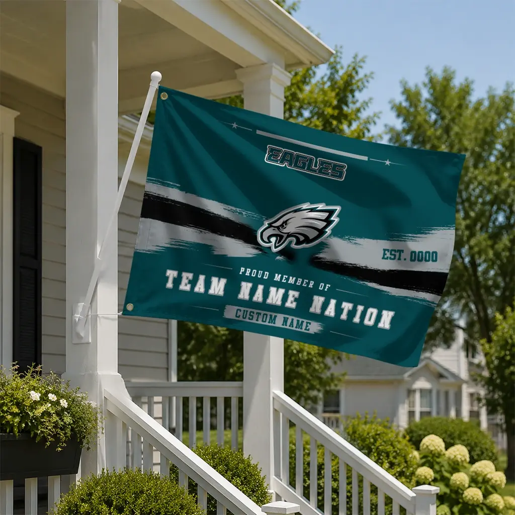 Philadelphia Eagles House Flag Custom Brushed Streaks Green New Arrival Philadelphia Eagles House Flag Custom Brushed Streaks Green New Arrival
