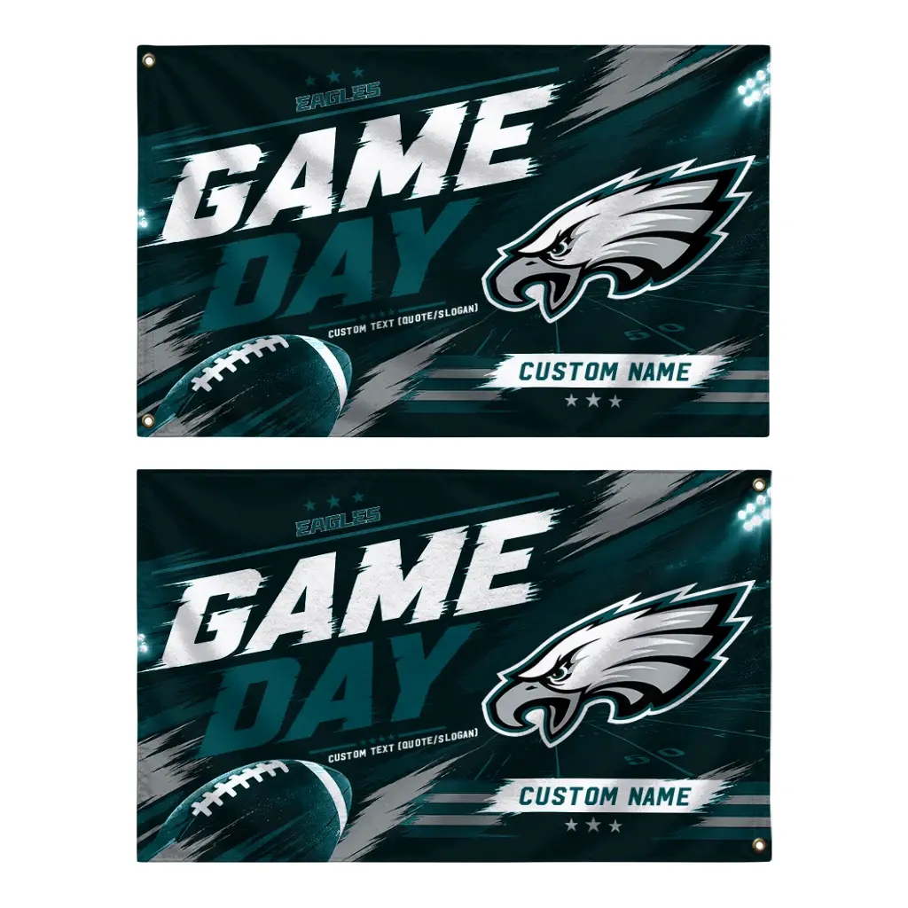 Philadelphia Eagles House Flag Customized Action Streaks Green Fashion Forward Philadelphia Eagles House Flag Customized Action Streaks Green Fashion Forward