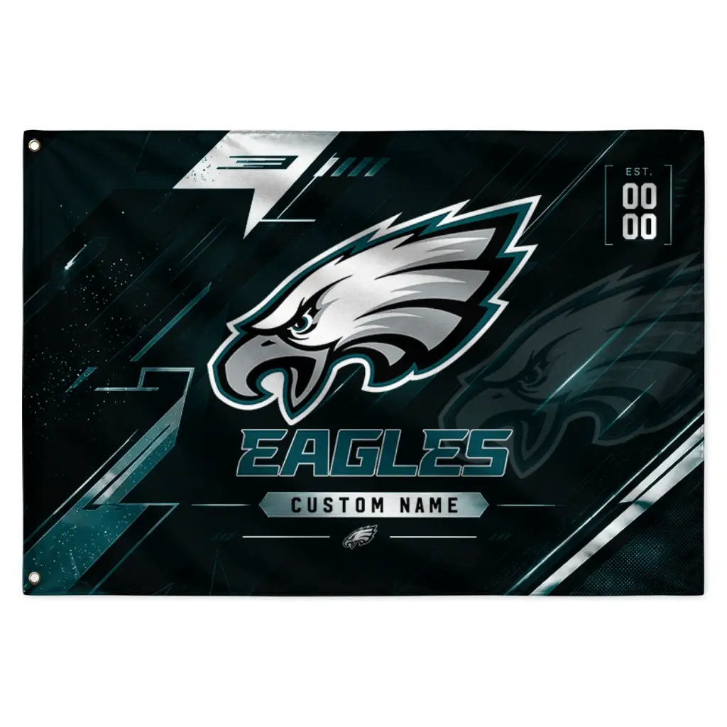 Philadelphia Eagles House Flag Personalized Speed Slashes Green Best Selling Philadelphia Eagles House Flag Personalized Speed Slashes Green Best Selling