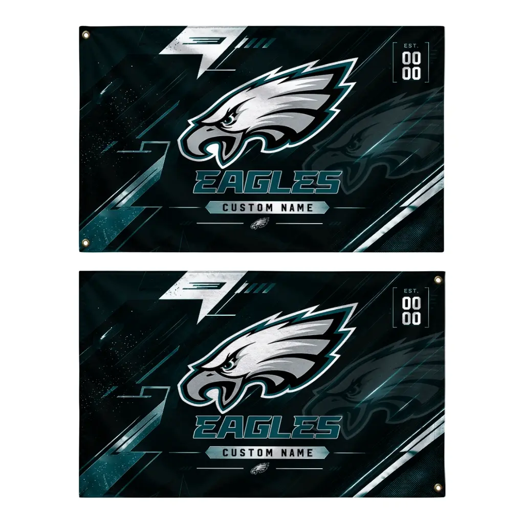 Philadelphia Eagles House Flag Personalized Speed Slashes Green Fashion Forward Philadelphia Eagles House Flag Personalized Speed Slashes Green Fashion Forward