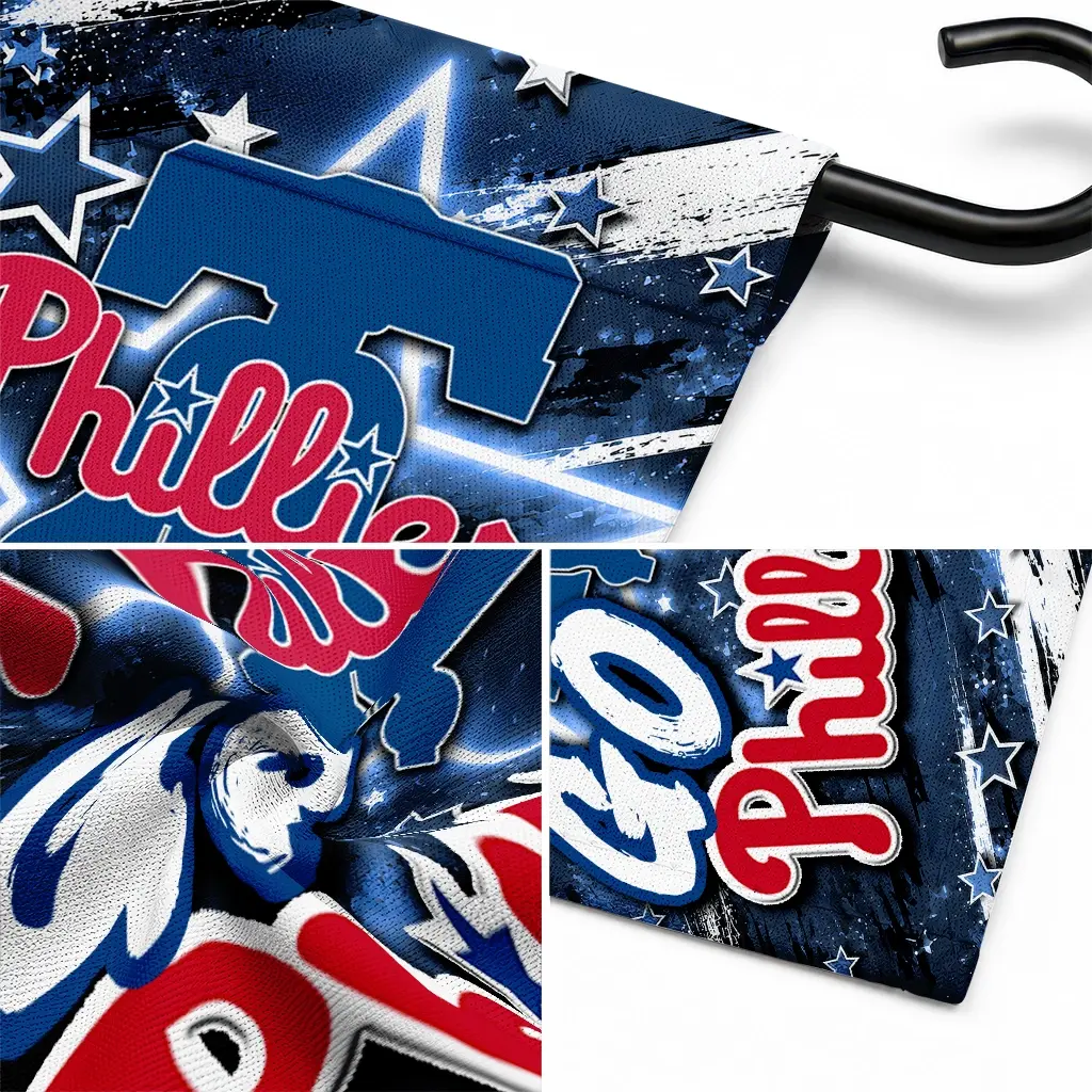 Philadelphia Phillies Garden Flag Personalized Glowing Star Blue Latest Model Philadelphia Phillies Garden Flag Personalized Glowing Star Blue Latest Model