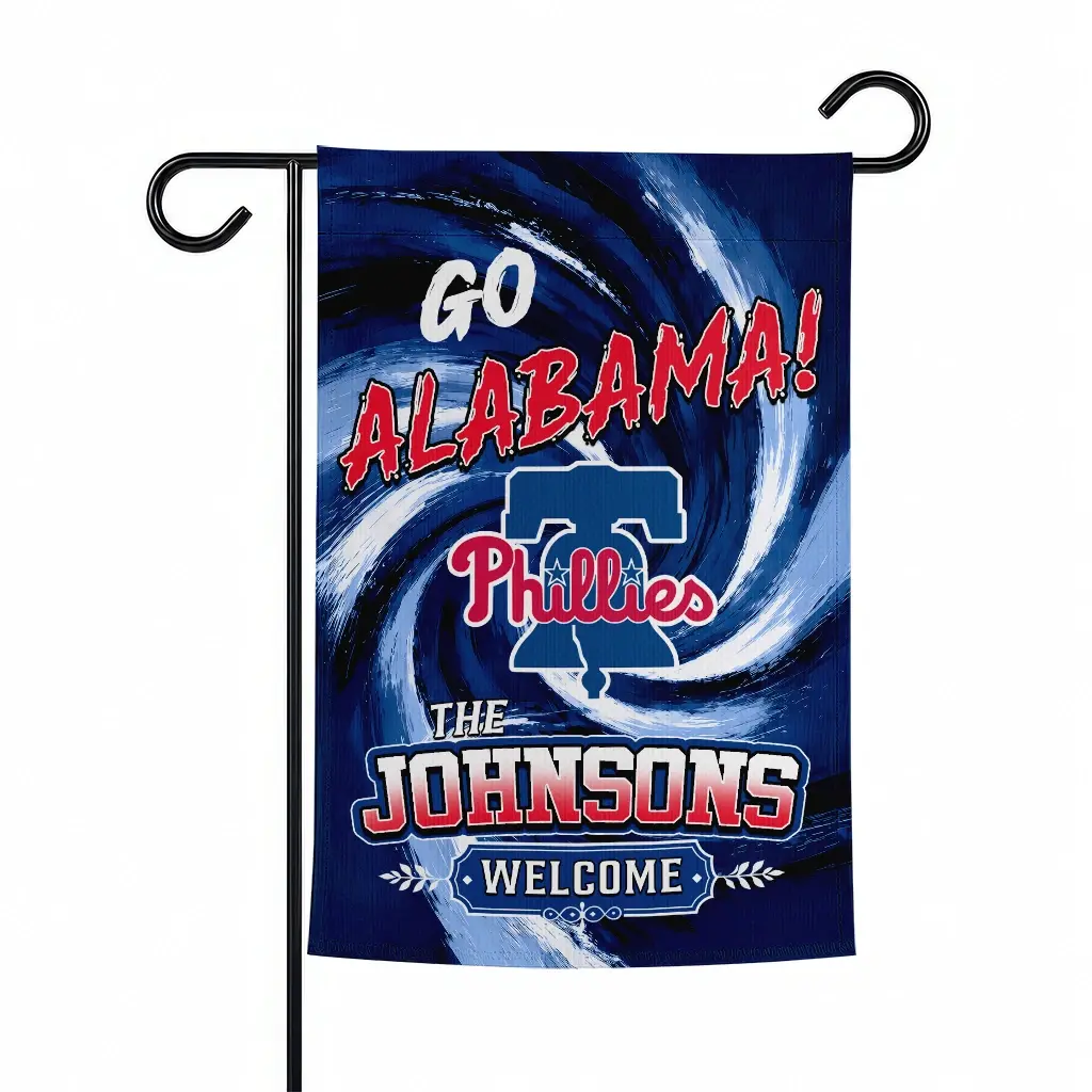 Philadelphia Phillies Garden Flag Personalized Swirl Vortex Blue Best Selling Philadelphia Phillies Garden Flag Personalized Swirl Vortex Blue Best Selling