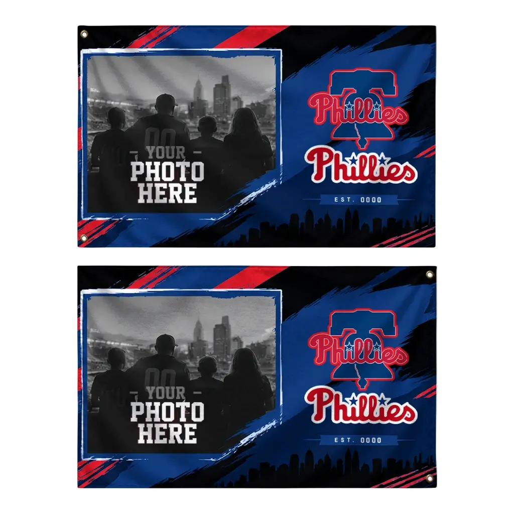 Philadelphia Phillies House Flag Custom Framed Photo Blue Black Fashion Forward Philadelphia Phillies House Flag Custom Framed Photo Blue Black Fashion Forward