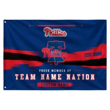 Philadelphia Phillies House Flag Customized Brushed Streaks Blue Best Selling