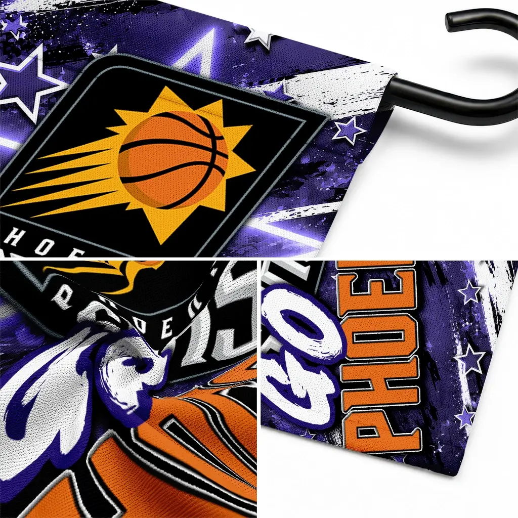 Phoenix Suns Garden Flag Customized Glowing Star Purple Latest Model Phoenix Suns Garden Flag Customized Glowing Star Purple Latest Model