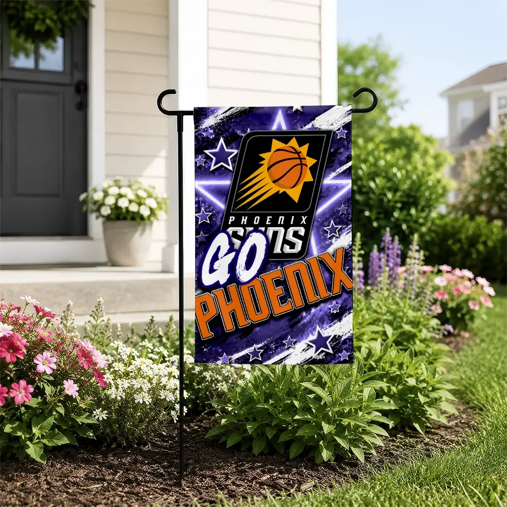 Phoenix Suns Garden Flag Customized Glowing Star Purple New Arrival Phoenix Suns Garden Flag Customized Glowing Star Purple New Arrival