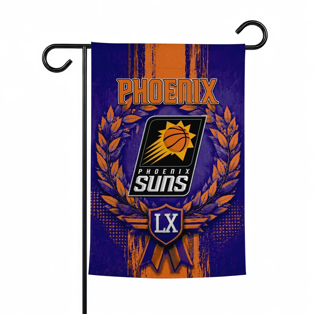 Phoenix Suns Garden Flag Personalized Laurel Wreath Purple Best Selling Phoenix Suns Garden Flag Personalized Laurel Wreath Purple Best Selling