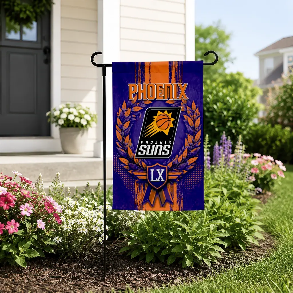 Phoenix Suns Garden Flag Personalized Laurel Wreath Purple New Arrival Phoenix Suns Garden Flag Personalized Laurel Wreath Purple New Arrival