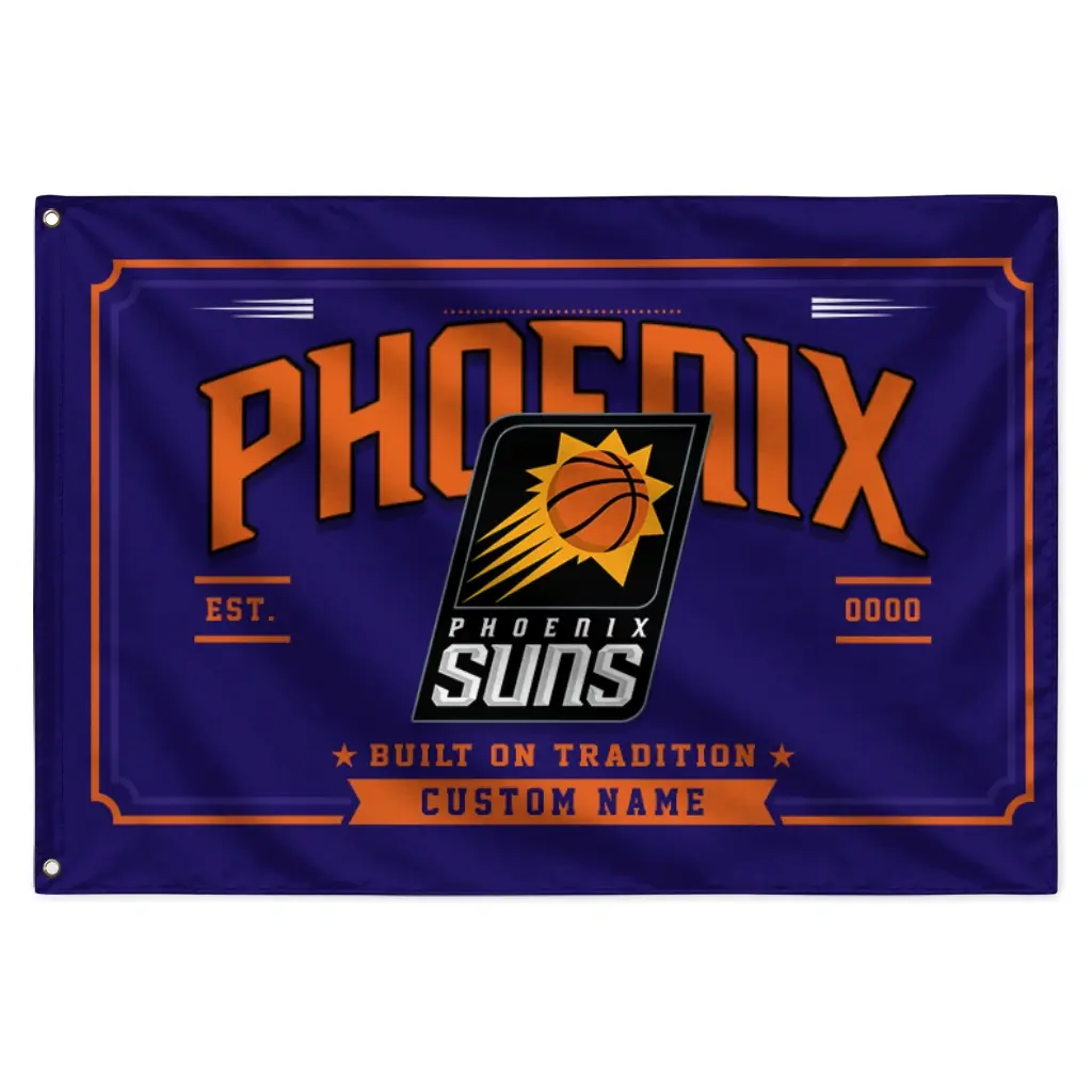 Phoenix Suns House Flag Custom Ornate Border Purple Best Selling Phoenix Suns House Flag Custom Ornate Border Purple Best Selling