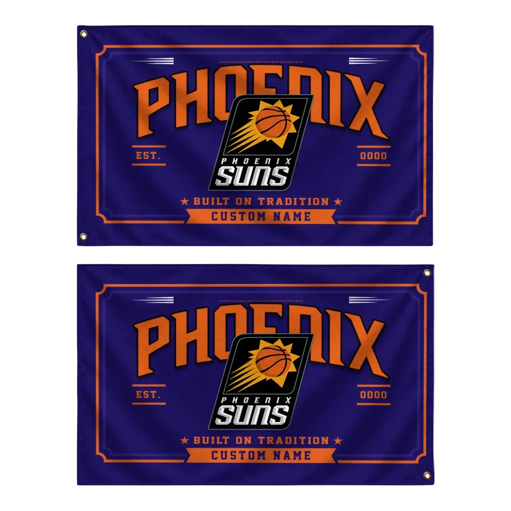 Phoenix Suns House Flag Custom Ornate Border Purple Fashion Forward Phoenix Suns House Flag Custom Ornate Border Purple Fashion Forward