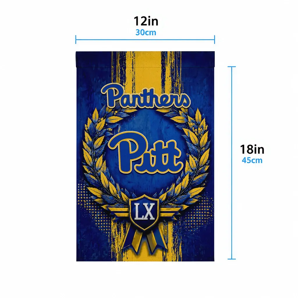 Pittsburgh Panthers Garden Flag Personalized Laurel Wreath Royal Blue High Quality Pittsburgh Panthers Garden Flag Personalized Laurel Wreath Royal Blue High Quality