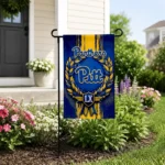 Pittsburgh Panthers Garden Flag Personalized Laurel Wreath Royal Blue Best Selling