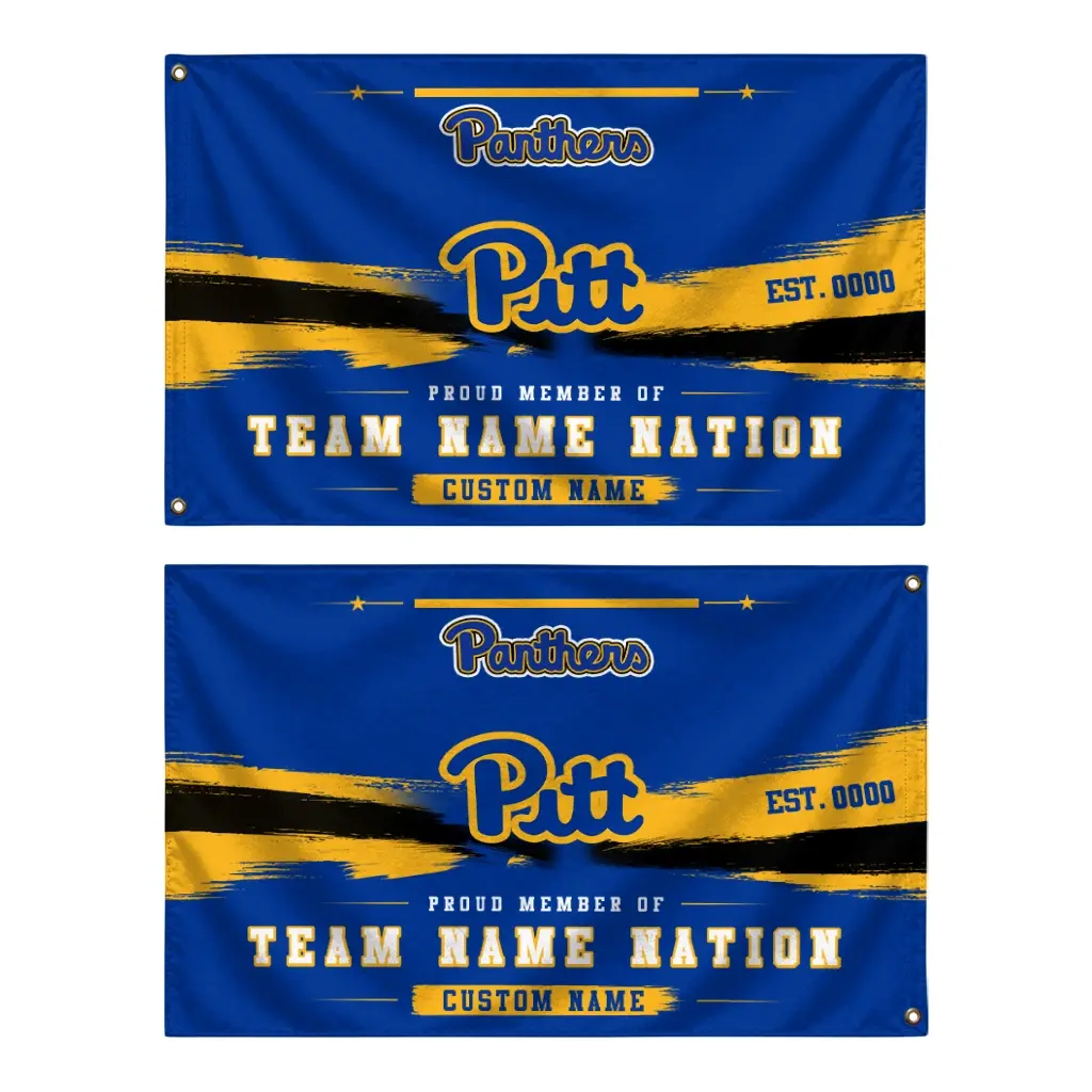 Pittsburgh Panthers House Flag Custom Brushed Streaks Royal Blue Fashion Forward Pittsburgh Panthers House Flag Custom Brushed Streaks Royal Blue Fashion Forward