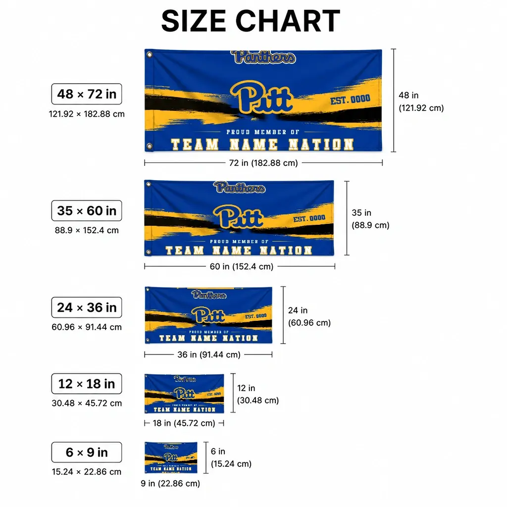 Pittsburgh Panthers House Flag Custom Brushed Streaks Royal Blue High Quality Pittsburgh Panthers House Flag Custom Brushed Streaks Royal Blue High Quality