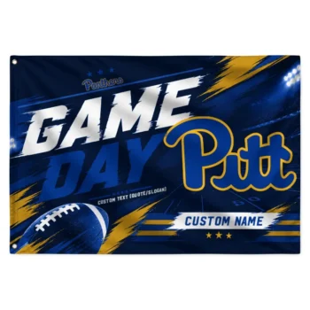 Pittsburgh Panthers House Flag Customized Action Streaks Royal Blue Best Selling