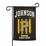 Pittsburgh Pirates Garden Flag Customized Distressed Stripes Black Best Selling