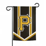 Pittsburgh Pirates Garden Flag Personalized Chevron Stripes Black Best Selling