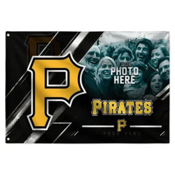 Pittsburgh Pirates House Flag Custom Diagonal Stripes Black Best Selling