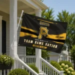 Pittsburgh Pirates House Flag Personalized Brushed Streaks Black Best Selling