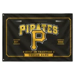 Pittsburgh Pirates House Flag Personalized Ornate Border Black Best Selling