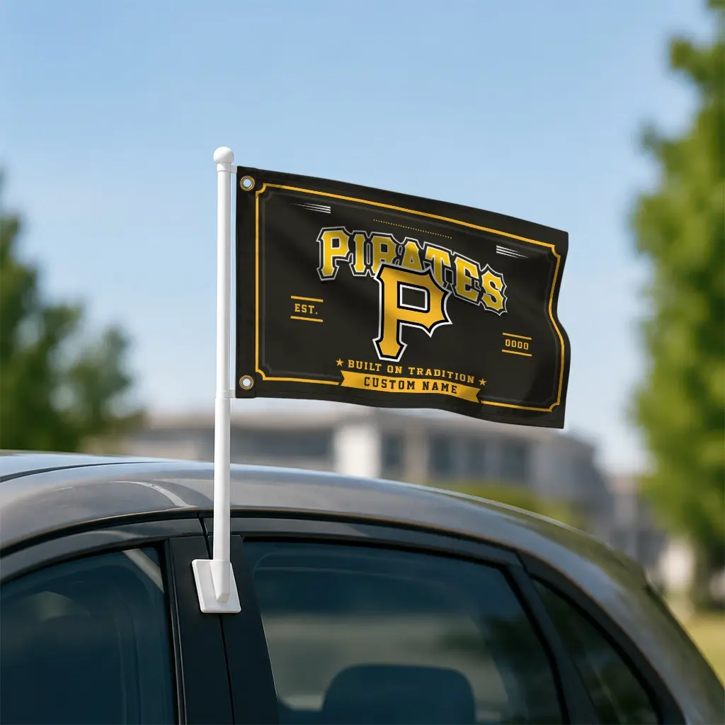 Pittsburgh Pirates House Flag Personalized Ornate Border Black Latest Model Pittsburgh Pirates House Flag Personalized Ornate Border Black Latest Model