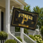 Pittsburgh Pirates House Flag Personalized Ornate Border Black Best Selling
