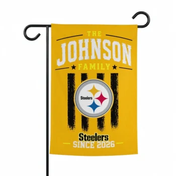 Pittsburgh Steelers Garden Flag Custom Distressed Stripes Gold Best Selling