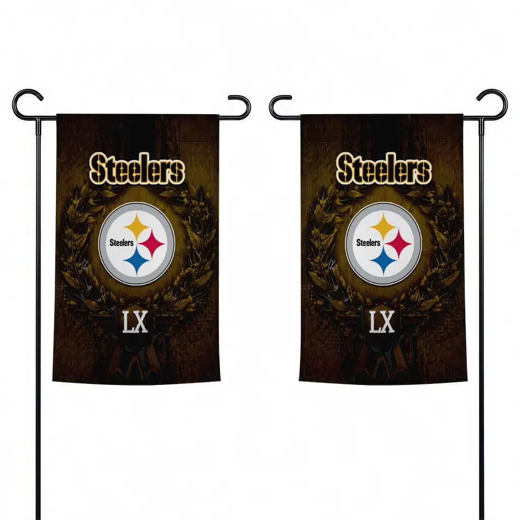 Pittsburgh Steelers Garden Flag Custom Laurel Wreath Gold Fashion Forward Pittsburgh Steelers Garden Flag Custom Laurel Wreath Gold Fashion Forward